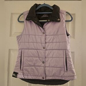 Women's Sun Mountain Thermal‎ Sz.S Vest Gray Lilac REVERSIBLE
